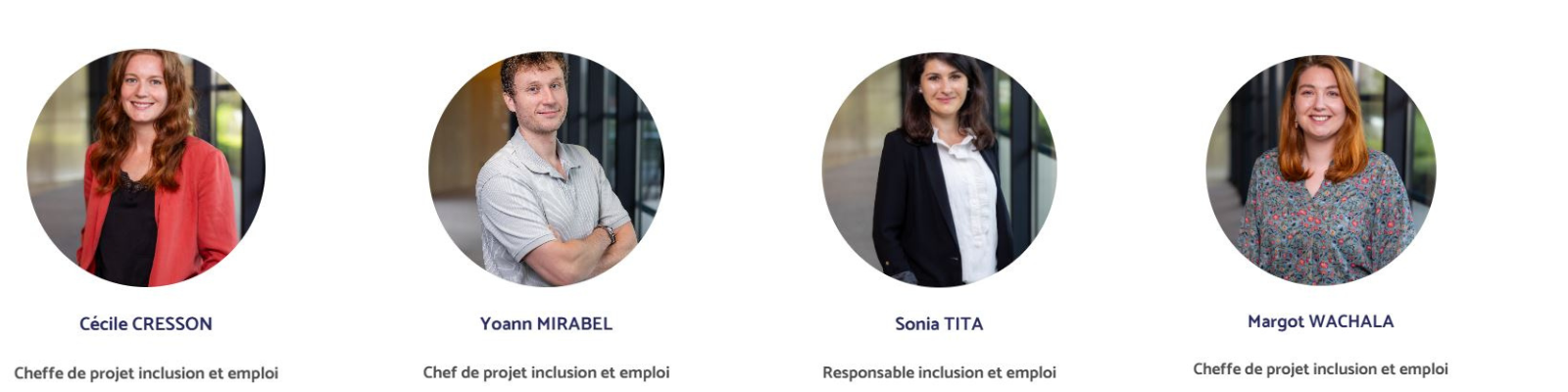 L'équipe SQUAD EMPLOI : Cécile, Yoann, Sonia et Margot