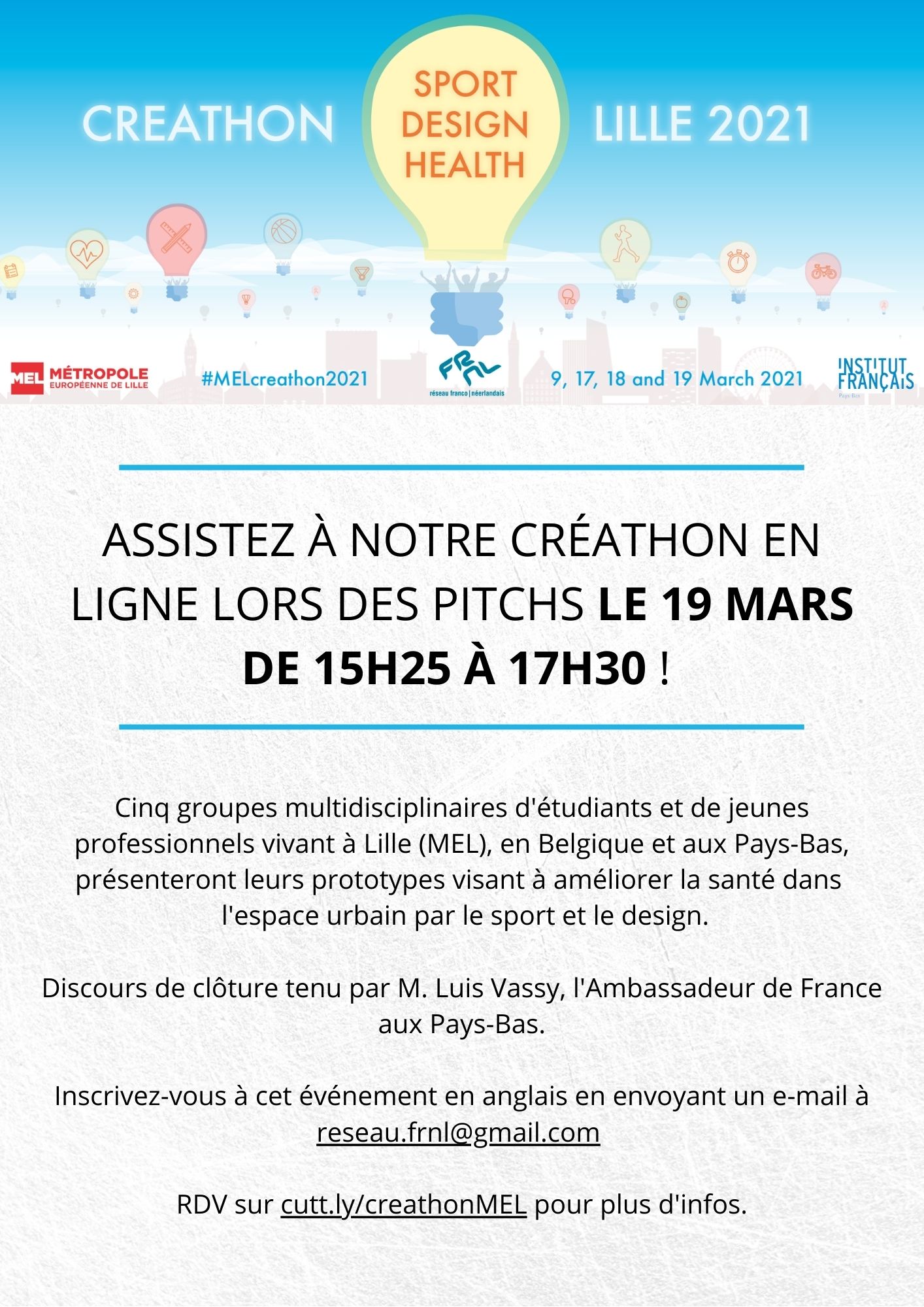 Affiche pitchs Creathon Lille 2021