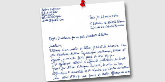 lettre motivation manuscrite